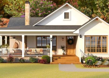 Simple 2 Bedrooms House Plan with Floor Plan Layout