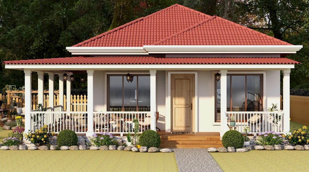 2 Bedroom House design 12.80 X 9.80 meters