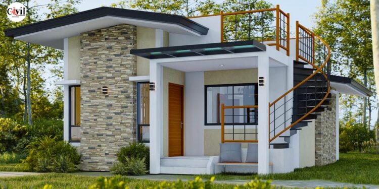 Small House Design in 90.7 Sqm with Functional Roof Deck (Design with House Plan)