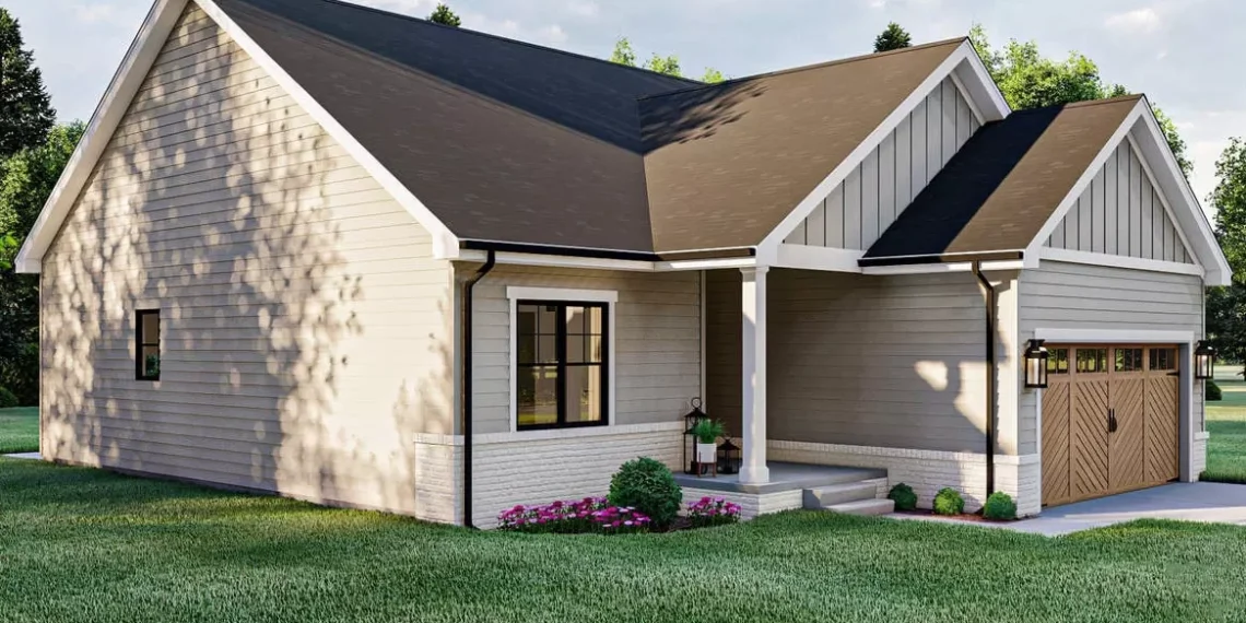 Two-Bedroom, Two-Bathroom One-Story House Plan with Optional Basement