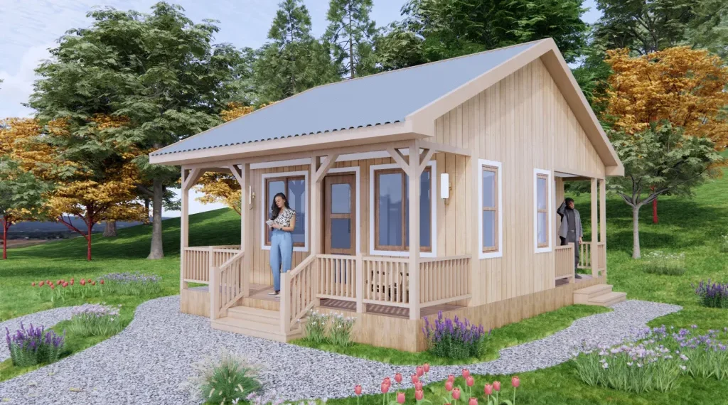 Tiny House Design 18×21 Feet 1 Bed1 Bath Full Detailing