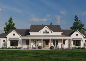 Modern Farmhouse Plan 2,930 Square Feet: Spacious 4 Bedrooms, 3.5 Bathrooms, and 3-Car Garage