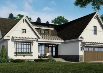 One-story Modern Farmhouse featuring 3 bedrooms, 2 ½ bathrooms