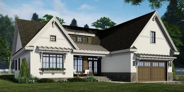 One-story Modern Farmhouse featuring 3 bedrooms, 2 ½ bathrooms