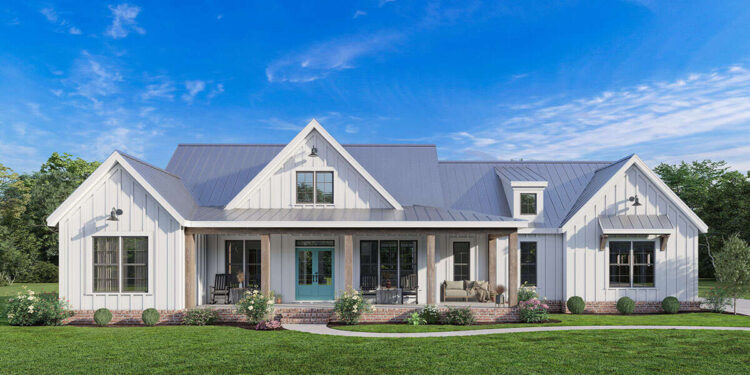 Charming and Functional: Discover the Perfect 3-Bedroom, 2-Bathroom Modern Farmhouse Plan