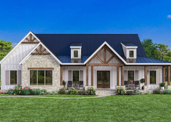Explore the Charm of This Spacious 3-Bedroom, 2-Bathroom Modern Farmhouse Plan