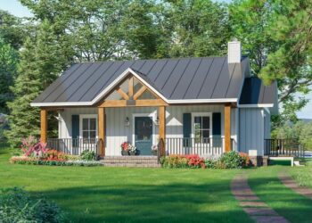 Country Ranch with 8-Foot Front Porch – 904 Sq Ft, 1 Bedroom, 1½ Bathrooms